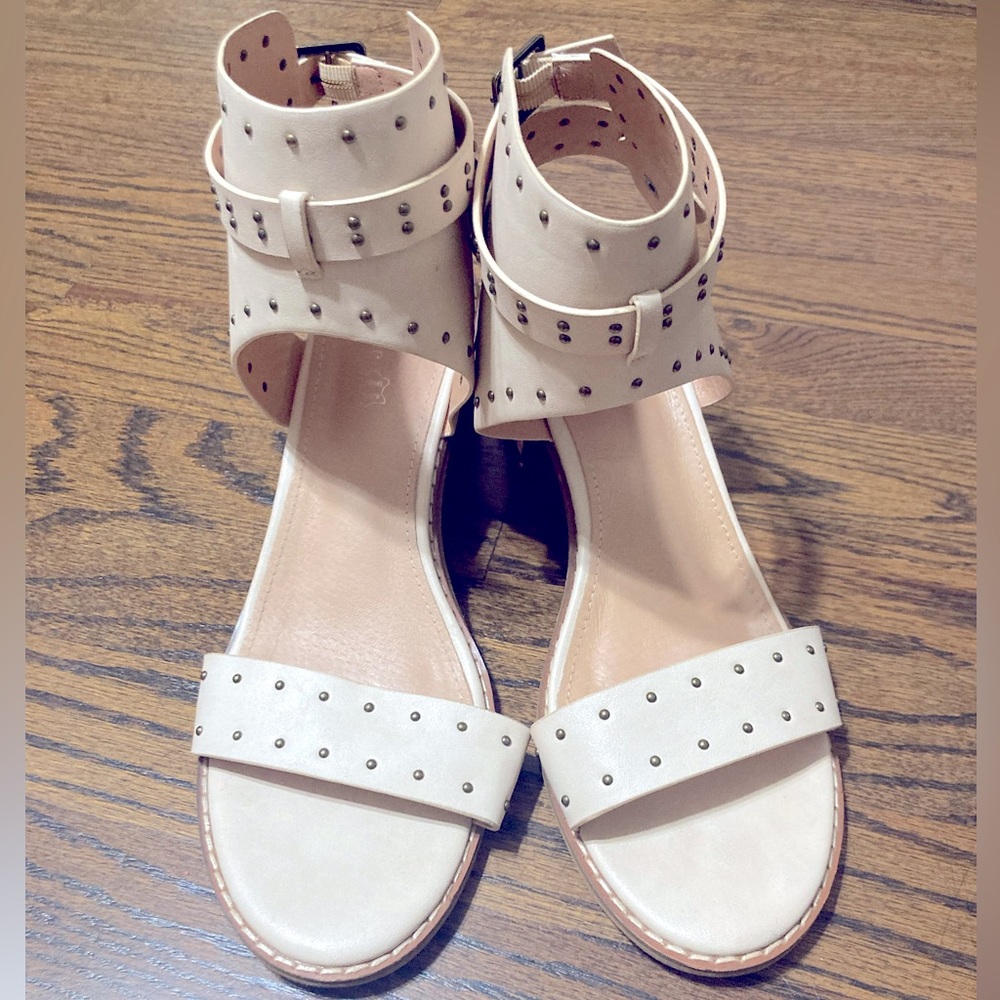 Studded Heeled Sandals - Ivory - Women’s 8.5